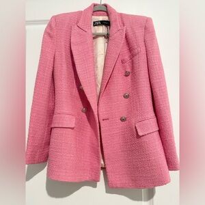 Zara Pink Textured Blazer